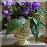 DG03. Resin planter and faux tulips.